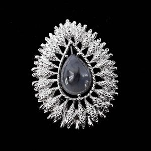 Sarah Coventry Silver Tone Gray Brooch Filigree